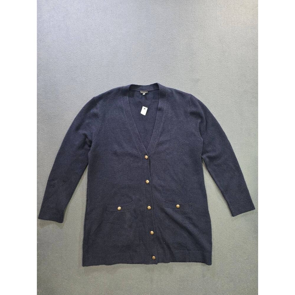 Talbots Sweater Women’s Cardigan Navy Gold Buttons Size X-Large A010889 - Picture 2 of 11